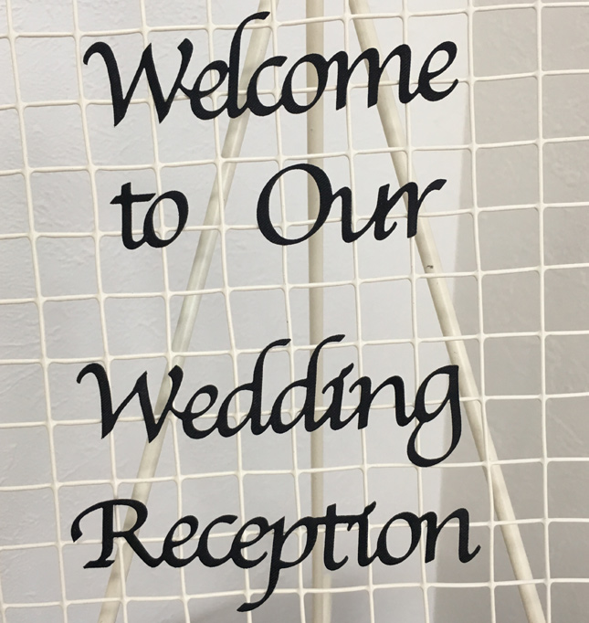 とっておきし新春福袋ウェルカムボード用シール（黒の文字・筆記体）（1枚）<BR>「Welcome to Our Wedding Reception」< BR> ウェディング