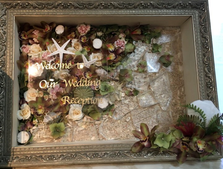 ウェルカムボード用シール（金色の文字・筆記体）（1枚）「Welcome to Our Wedding Reception」【結婚式  花嫁DIY ウェディング レセプション ゴールド 手作りキット】 Hitomiの幸せデリバリー