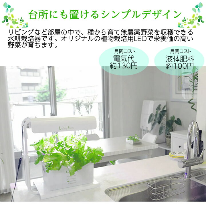 楽天市場】【送料無料】リビングファーム特許 水耕栽培キット 高輝度 