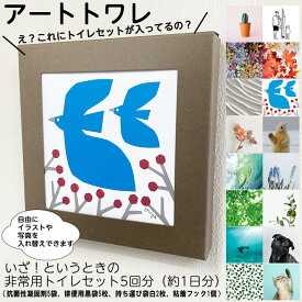 ＊在庫分スグ出せます 長期10年保存 トイレ処理セット アート トワレ 5回分（1日分）クラフトカラー（抗菌性凝固剤×5，排便袋×5袋、大型外袋×2、フック×1）簡易トイレ 緊急用 おしっこ袋 非常用 防災用品 ノベルティ アートワレ 新築祝い ギフト