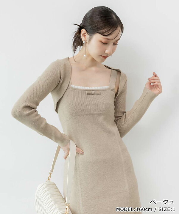 楽天市場】【40%OFF】RANDA/ランダ/ボレロセットリブニットワンピース  