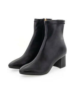 【21.5cm〜25.5cm】RANDA/ランダ/ソフトストレッチチャンキーヒールショートブーツ/KC09579/N1【24AW】