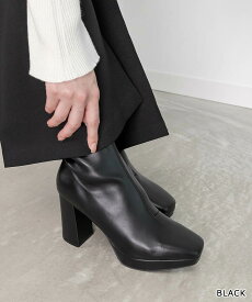 【22.5cm〜25.5cm】RANDA/ランダ/ストレッチ チャンキーヒールショートブーツ/KC11542/M2A【24AW】