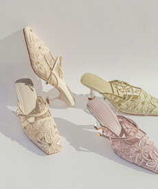 【50%OFF】【22.5cm〜25.5cm】RANDA/ランダ/フラワーレースクリアミュール/PD11029/Y【24SS】▲△