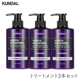 クンダル　プロテイントリートメント ハニー＆マカダミア イランイラン 500ml 3個　KUNDAL H&M 敏感肌 ポンプタイプ ボトル いい香り pHバランス