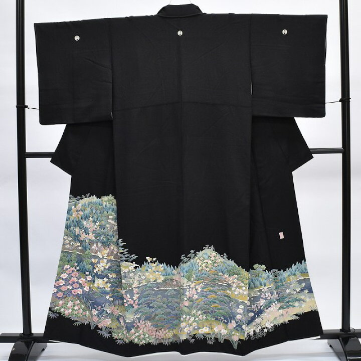 楽天市場】リサイクル着物 身丈146.5cm 裄丈63cm 黒留袖 正絹 五つ紋