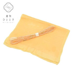 【新着10】帯締め 帯揚げ セット 夏物 正絹 リサイクル帯締め帯揚げ 美品 黄色系 花文様 絽 平組 着付け小物 和装小物 kkb3122b 【中古】