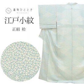 リサイクル着物 江戸小紋 正絹 身丈159cm M 裄66cm 仕立て上がり リサイクル着物 青色系 小花文様 紋付 袷 tt1638b 【中古】 [ 和服 着付け教室 お茶 女性 カジュアル 初詣 アウトレット きもの kimono 着物ひととき]