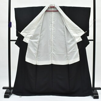 丧服二手货再利用纯丝五个纹袷裄62cm黒系裄s尺寸衣长m尺寸hh5682