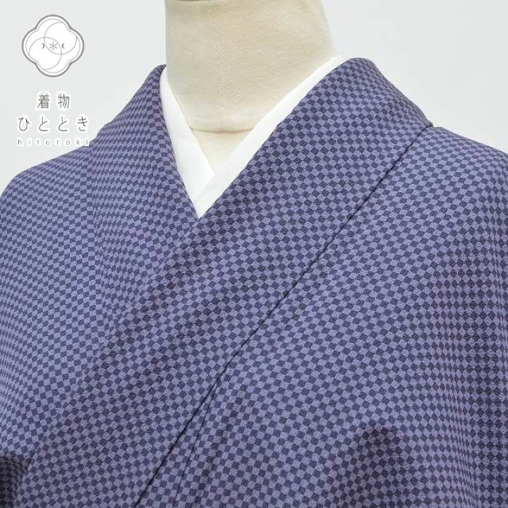 最終価格✨正絹着物古代紫笹葉透かし柄高品質紋紗＊着丈160cm＊裄64cm