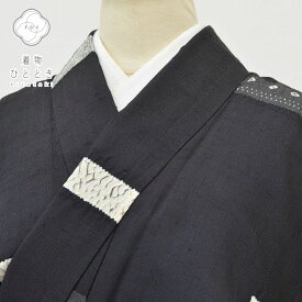 【中古】 結城紬 リサイクル着物 正絹 仕立て上がり 女性 モデルサイズ裄裄70cm L 身丈165.5cm M ちょっとふくよかL 黒系 花文様 特選逸品★★★★★ [ 着物 中古 帯 リサイクル 振袖 浴衣 袴 和服 古着 ] pp1987a20