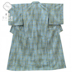 【中古】 小紋 リサイクル着物 身丈161cm 裄丈65cm 単衣 正絹 仕立て上がり 女性 L 青色系 蛇の目絞り文様 特品 [ 和服 着付け教室 お茶 女性 カジュアル 初詣 アウトレット きもの kimono 着物ひととき] qq2210b