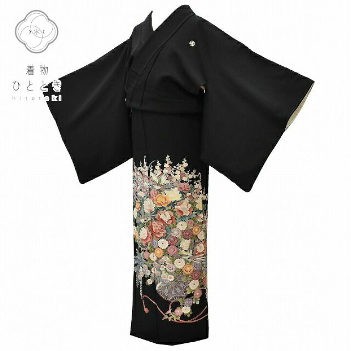 楽天市場】【中古】 リサイクル着物 身丈166.5cm 裄丈66.5cm 黒留袖  
