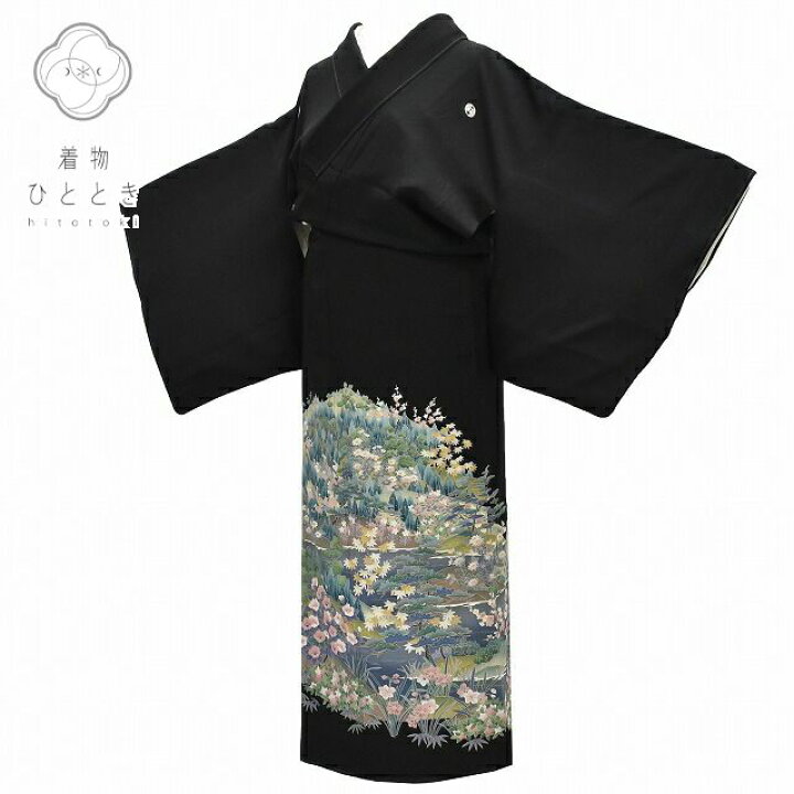 楽天市場】リサイクル着物 身丈146.5cm 裄丈63cm 黒留袖 正絹 五つ紋 