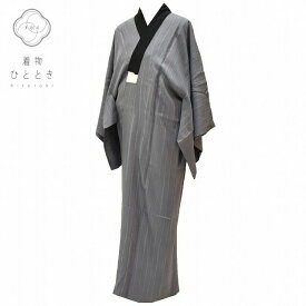 【スーパーSALE限定×50％OFF】【中古】 リサイクル着物 長襦袢 身丈134cm 裄丈67cm 男性 正絹 グレー色系 よろけ縞文様 特品 [ 着物 中古 帯 リサイクル 振袖 浴衣 袴 和服 古着 ] rr1763b