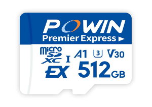 POWIN microSDXC Express�J�[�h 512GB Nintendo Switch 2�Ή� �ő�Ǎ�900MB/s ����720MB/s ���C�t�^�C�� A1 V30 U3 C10 UHS-I (512, GB)
