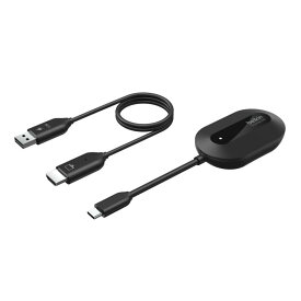 Belkin ワイヤレス HDMI 送受信機 無線ディスプレイアダプター｜1080P 60Hz USB-C対応・送信機＆受信機セット｜設定不要・プラグ＆プレイ｜遅延低減・会議/プレゼン/授業用 AVC024dqBK
