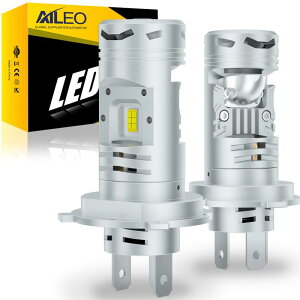 AILEO H4 LED�w�b�h���C�g �~�j�v���W�F�N�^�[�����Y �E�n���h���p EMC Canbus 16000���[���� 6000K �z���C�g H4 9003 HB2 LED�R���o�[�W�����L�b�g �ڒ��ܕt�� - 50000���ԁB