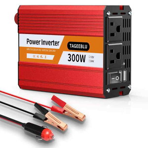 300Wインバーター シガーソケット コンセント 急速充電対応 カーインバーター DC12VをAC100Vに変換 車載充電器 AC100V電源2口 コンバーター 車 インバーター カーコンバーター 停電、車中泊、災