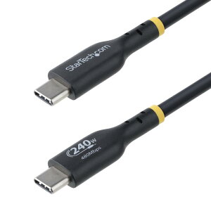 StarTech.com USB-C�[�d�P�[�u���^4m�^USB 2.0�^240W�^Power Delivery 3.1 EPR�^USB-IF�F�ؕi�^�I�X�E�I�X�^�u���b�N�^PD�Ή� Type-C �f�[�^�]�� �}�� �����[�d�R�[�h USB2EPR4M
