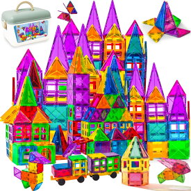 【25%0FF期間限定ク一ポン配布中】磁気 おもちゃ マグネットブロック 140個 豪華セット 子供 組み立 DIY 積み木 知育玩具 男の子 女の子 誕生日のプレゼント 室内遊び 磁石ブロック