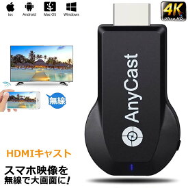 AnyCast 2.4G ワイヤレス ディスプレイアダプター 4K ドングル ドングルレシーバー ミラキャスト HDMI TVスティック Android iPhone Miracast Airplay