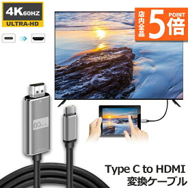 【6/4～6/11限定ポイント5倍！】USB Type C to HDMI接続ケーブル 1.8M 4K 60Hz USB3.1 高解像度 Type C to HDMI変換ケーブル Thunderbolt3 対応 MacBook A
