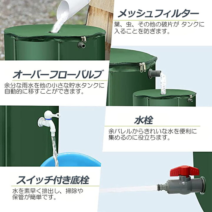 楽天市場】貯水タンク 雨水タンク 2個セット 折りたたみ式 100L  