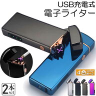 電子ライター プラズマ ライター usb ライター 2個セット 小型 充電式 ガスオイル不要 防風 軽量 薄型 点…