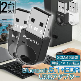 Bluetoothアダプタ USBアダプタ Bluetooth5.1 USB PC パソコン 用 レシーバー 子機 無線 ワイヤレス 低遅延 EDR 小型 最大通信距離20m 簡単接続 Windows11 7 8 8.1 10(32/64bit) 対応
