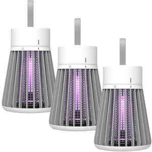 電撃殺虫器 電撃蚊取り器 殺虫灯 uv光源吸引式捕虫器 3個セット usb 充電式 蚊よけ 蚊取り 捕虫器 誘蛾灯 殺虫灯 薬剤不用 家庭用 殺虫ライト コバエ取り 虫除け 寝る 蚊とり器 お手入れ簡単