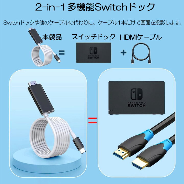 楽天市場】Switch ドック HDMI 変換ケーブル Type C USB C スイッチ 