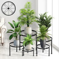 5個パック 金属製プラントスタンド 屋外屋内用 防錆鉄製フラワーポットスタンド 複数の植物を置ける頑丈…
