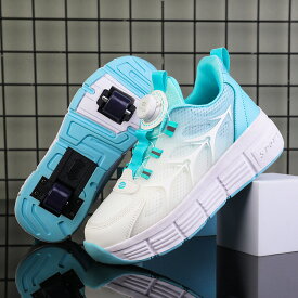 ローラーシューズ 大人 子供 2輪 ローラースケート 前輪取り外し可能 後輪ワンボタン収納式 スニーカーとして使用可 ローラーシューズ ローラースケート 大人用 2輪式 単輪式 子供用運動靴子供メンズ 靴 女の子 男の子