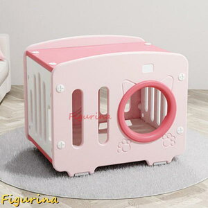 猫 ハウス 屋外 防水 プラスチック 外猫ハウス 防寒 野良猫ハウス ドッグハウス 野良猫シェルター 防寒 雨よけ 耐候性 ベッド家具 洞窟 ペット用品 ピンク 小屋 庭用 ペットハウス 猫 子犬 小