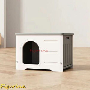 野良猫ハウス 外猫ハウス 屋外 防水 ドッグハウス 野良猫シェルター 防寒 雨よけ 耐候性生息地 ベッド家具 洞窟 ペット用品 小屋小屋 庭用 屋外猫 小動物, グレー