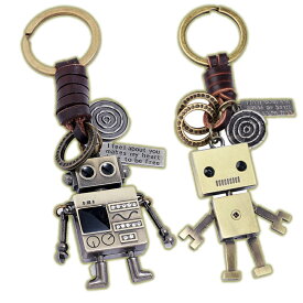 【★★当店限定♪ポイント2倍★★】 ★楽天1位★ キーホルダー 革 ロボット ペア おしゃれ メンズ レディース レザー キーリング プレゼント おそろい カップル かわいい 革製 金属 メタル 鍵 カラビナ ゴールド アメカジ アート 友達 チャーム 20代 30代 40代 50代 60代