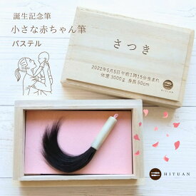 誕生記念筆　小さな赤ちゃん筆（パステル）　【 誕生記念 赤ちゃん 筆 ベビー 髪の毛 出産祝い 記念 メモリアル 胎毛筆 くせ毛 出産祝 カット うぶげ 胎毛 産毛 ファースト ヘアー 名入 保存 うぶ毛 保管 プレゼント 名前入り ベビー 子供 桐箱 日本製 少ない毛 筆庵 】