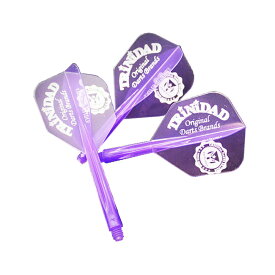 TRiNiDAD(トリニダード) CONDORフライト カレッジロゴデザイン スモール クリアパープル　(ダーツ フライト 羽 darts flight シャフト一体型 コンドル)