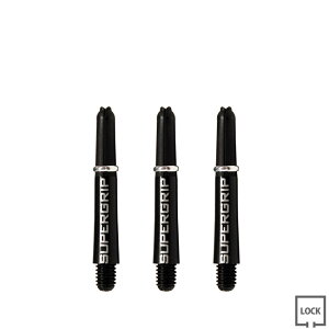 Harrows(n[Y) SUPERGRIP(X[p[Obv) ubN/Vo[ V[g@(_[c Vtg darts shaft Black Silver Short)