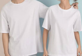 Tシャツ 220g 7.8オンス 半袖 (2枚組白と黒) コンビ Uカットカジュアルな印象100%綿Tシャツ [ユニセックス]