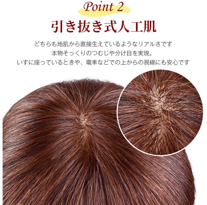 楽天市場】返品OK【 ショートヘアー 向け】部分ウィッグ 頭頂部 