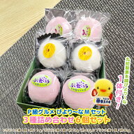 P級グルメ Mセット 3種詰め合わせ6個セット （丸初製菓本舗ぴより〜な1体付き）フルーツ大福 和菓子 スイ…