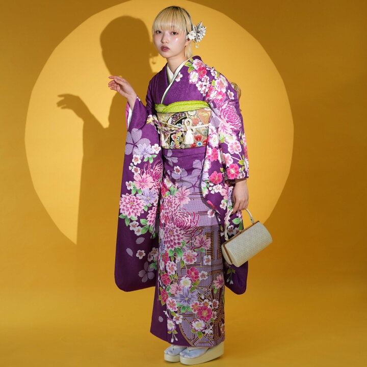 うたたねひよこ商店utatane 振り袖ストライプ花柄