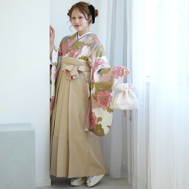 【レンタル】 卒業式 袴 レンタル 着物 袴セット 17点セット ひよこ商店 袴丈91-95cm（適応身長156cm-163cm） 袴セット 卒業式 大学生 着物 花柄 女性 アイボリー女性 赤 レッド オレンジ 牡丹 芙蓉 ニュアンスカラー パステル モダン 往復送料無料