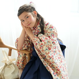 【レンタル】 卒業式 袴 レンタル 着物 袴 15点セット ひよこ商店 小学校 袴84-87cm（適応身長143-155cm） 袴セット 卒業式 ジュニア 女の子 花柄 赤 子供 kids レッド ピンク ベージュ 総柄 バラ パステル モダン 小学生 大学生 往復送料無料