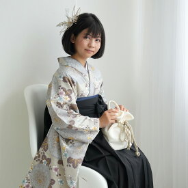 【レンタル】 卒業式 袴 レンタル 着物 袴 15点セット ひよこ商店 小学校 袴84-87cm（適応身長143-155cm） 袴セット 卒業式 ジュニア 女の子 菊 女の子 緑子供 kids グリーン 抹茶 クリーム きく 花柄 小学生 大学生 卒業式 往復送料無料