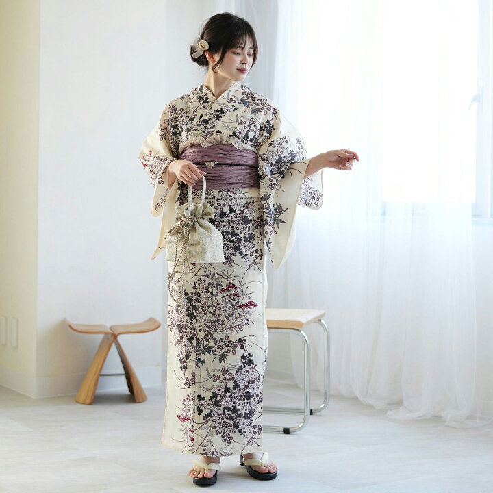 楽天市場】【15％OFF】【utatane 高級変わり織 浴衣3点セット ベージュ 