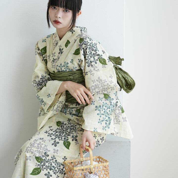 楽天市場】【utatane 綿麻 高級変わり織 浴衣3点セット 先染めベージュ 
