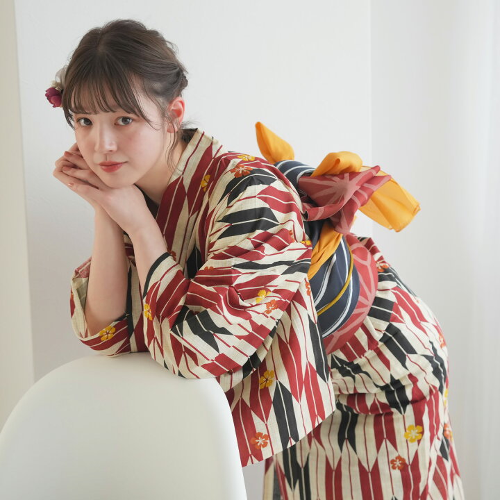 楽天市場】【utatane 綿麻 高級変わり織 浴衣3点セット 先染めベージュ  